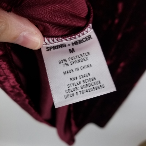 Spring+Mercer NEW Red Velvet Legging Pocket Tee M - Picture 7 of 8
